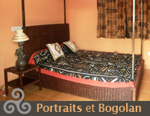 chambre d'hôtes Bogolan et portrait Keryvonne à Lomé